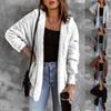 Women's Fashion Cardigan Solid Color Plush Long Sleeve Top Coat