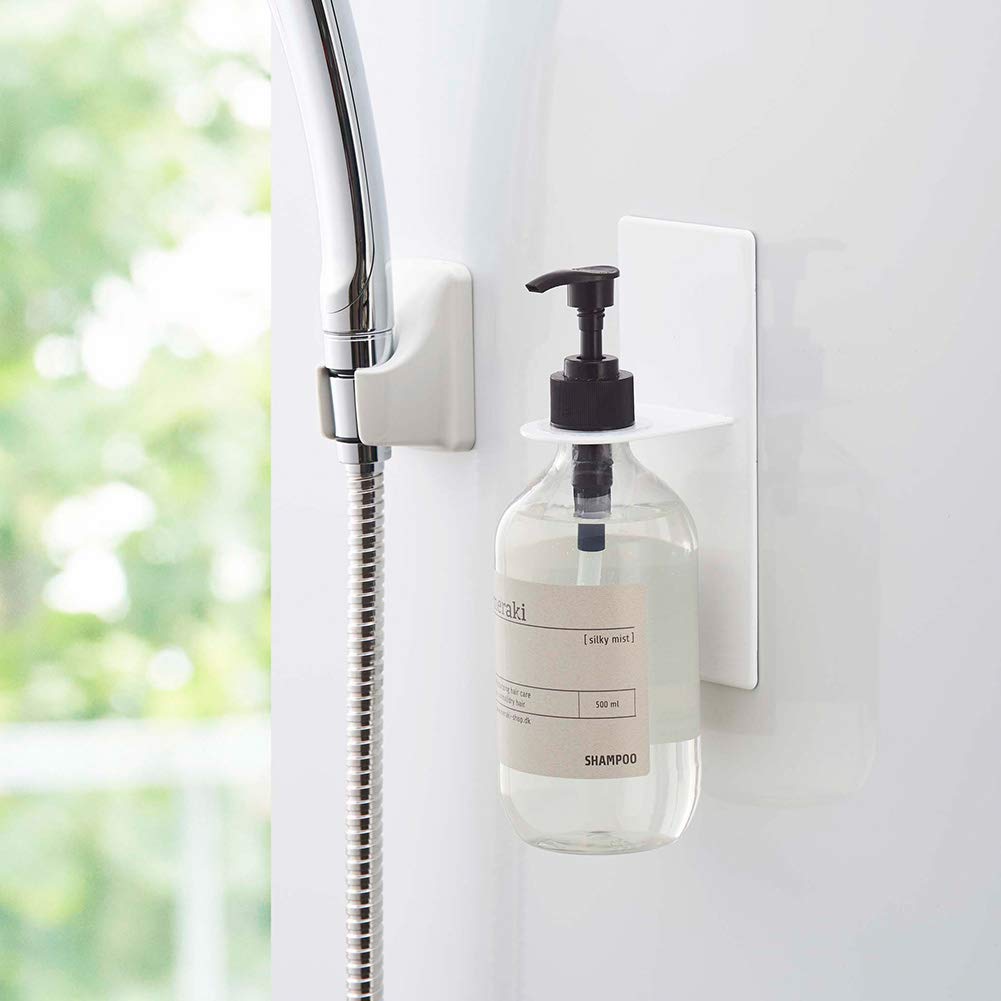 Yamazaki Jitsugyo Magnetic Bathroom Dispenser Holder White W7XD8XH17cm Tower Floating Storage Hygienic 4867 Approx.