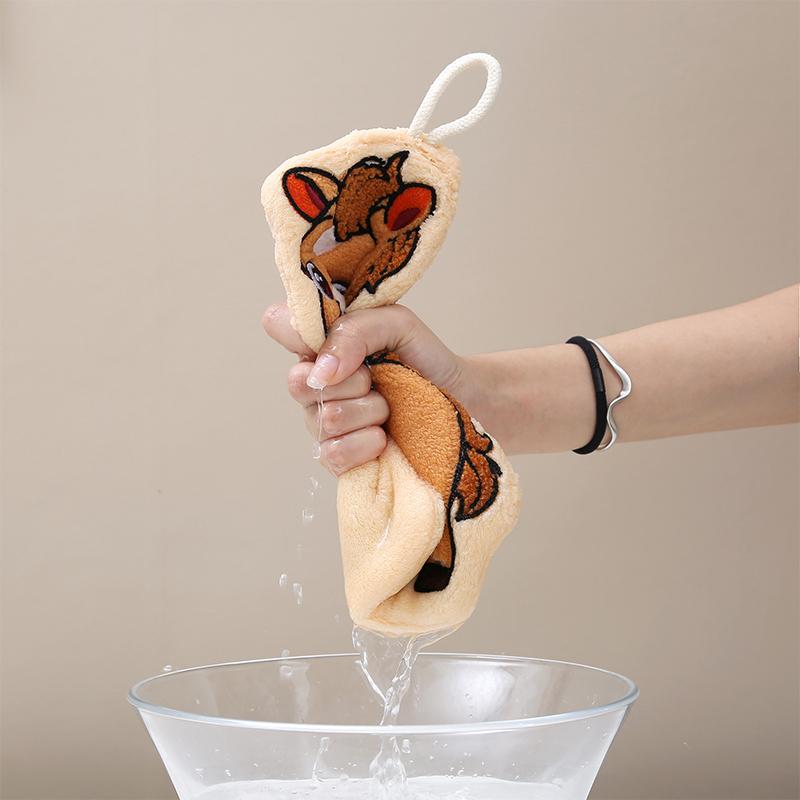 Мультяшное Милое Пони Ручное Полотенце Коралловый Флис Домашние Кухонные Салфетки Лошадь Утолщенные Подвесные Впитывающие Полотенца Для Ванной Комнаты Домашний Декор