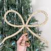 9.8" Rhinestone Bow Tree Topper Gold/Silver Rhinestone Bow Tree Top Ornament for Xmas Holiday