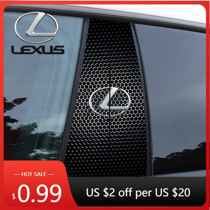 Interior Stickers 2Pcs Car Center Pillar Protective Film PET Anti-scratch Sticker Decal For Lexus F SPORT GX460 Ct200h IS250 ES