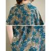 Dimanaf 2025 Plus Size Summer Women Long Dress Loose Oversized Vintage Casual V-Neck Basic Floral Dress