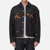 EVISU X DRAGON EVISU X Dragon Ball Z Denim Jackets Men's Blue Lapel Moderate Straight Fit 2EADRM1DJ700LFCT