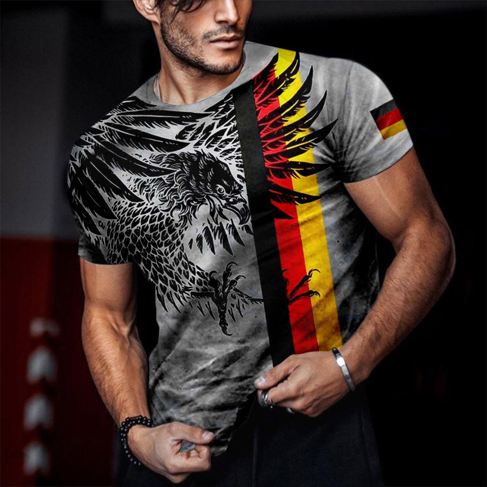 Мужские модные футболки с 3D принтом Fierce Tiger Animal, летние футболки с круглым вырезом большого размера и короткими рукавами, футболки 6XL