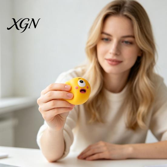 Kids Stress Relief Toy 3Pcs Cartoon Expression Ball Anxiety Relieving Squeaky Squeeze Fidget Office Focus Aid Hand Exercise Relaxation Sensory