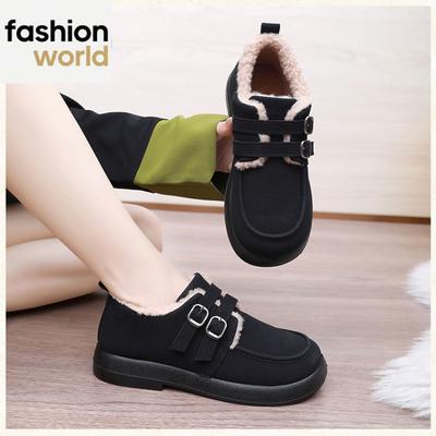 Женские хлопковые туфли плюс бархат нескользящие туфли-горошки нескользящие теплые туфли для мамы повседневные шерстяные туфли