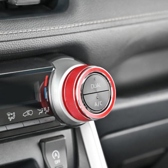 Console Air-Condition Adjust knob Red Trim Cover For - Toyota RAV4
