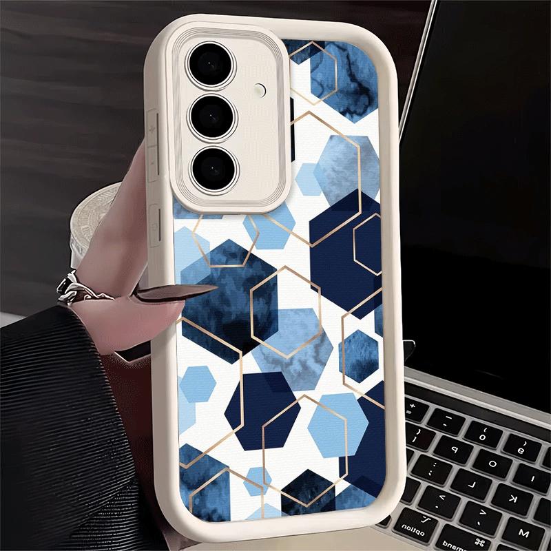 Чехол для телефона Samsung Galaxy S26 S25 Ultra S24 FE Геометрический Мраморный Рисунок Чехол S23 Plus S22 + S21 S20 5G Мягкий Силикон Funda