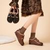 Winter Wool Warm Mother Cotton Shoes Flat Heel Beef Tendon Sole Non-slip Outer Wear Single Shoes Women's Middle-aged and Old Casual Mao Mao Shoes