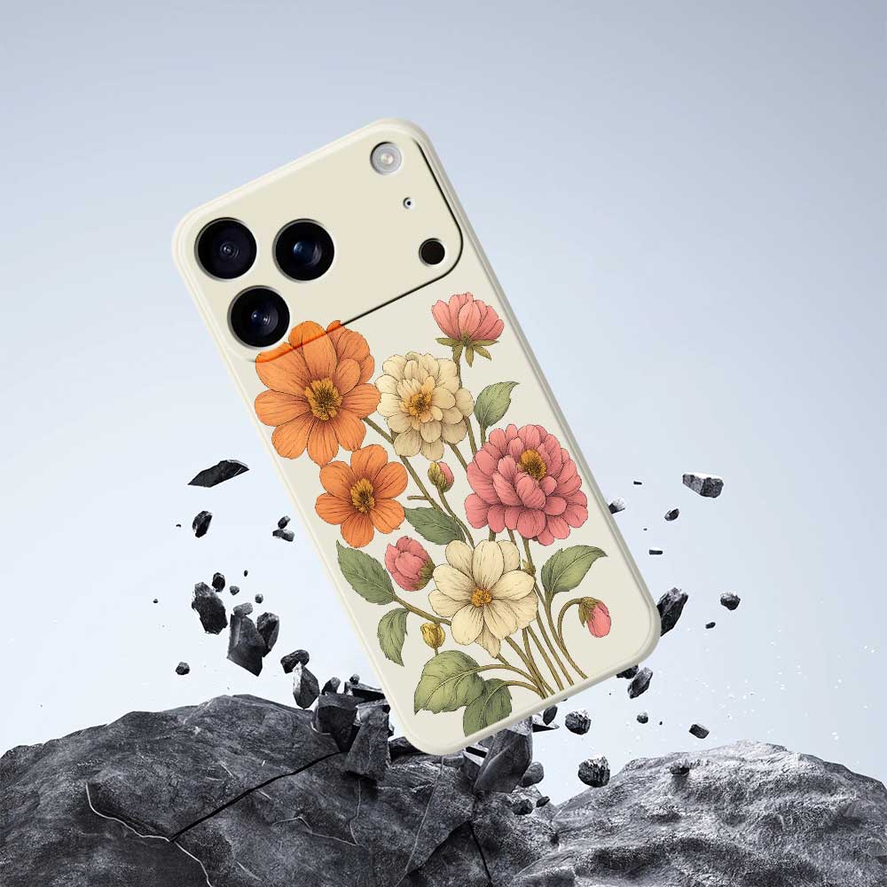 Чехол для iPhone 17 Pro с красивым принтом в виде цветов, ТПУ задняя крышка для телефона с прямыми краями