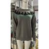 Women's Round Neck Color Blocked Loose and Fashionable Pullover Knitted Sweater for Autumn and Winter