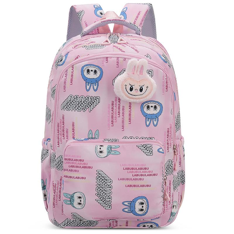 Школьный рюкзак Labubu Милый мультяшный школьный рюкзак Женский Большой вместимости Для четвертого, пятого и шестого классов Легкий Водонепроницаемый Рюкзак большой вместимости KTY