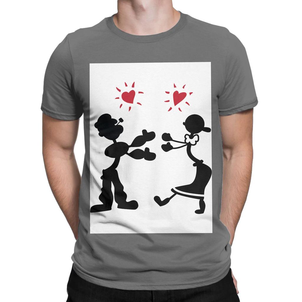 Couple Ppopeye And Olive Classic Novelty 100 Cotton TShirt Ppopeye Tops Tees For Unisex