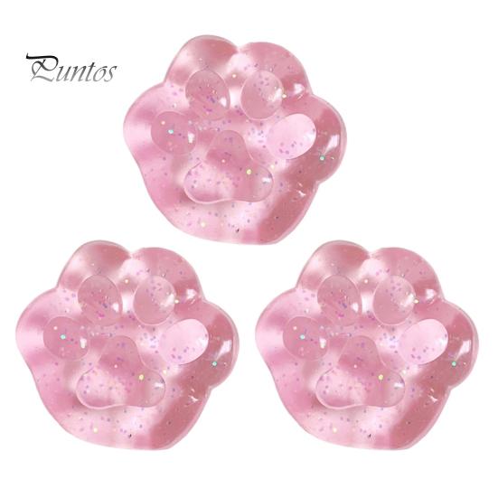 3/5Pcs Clear Cat Paw Squeeze Toy Anxiety Stress Relief Transparent Kitten Paw Pinch Sensory Toy Kids Teens Adults Soft TPR Stress Ball Animal Paw