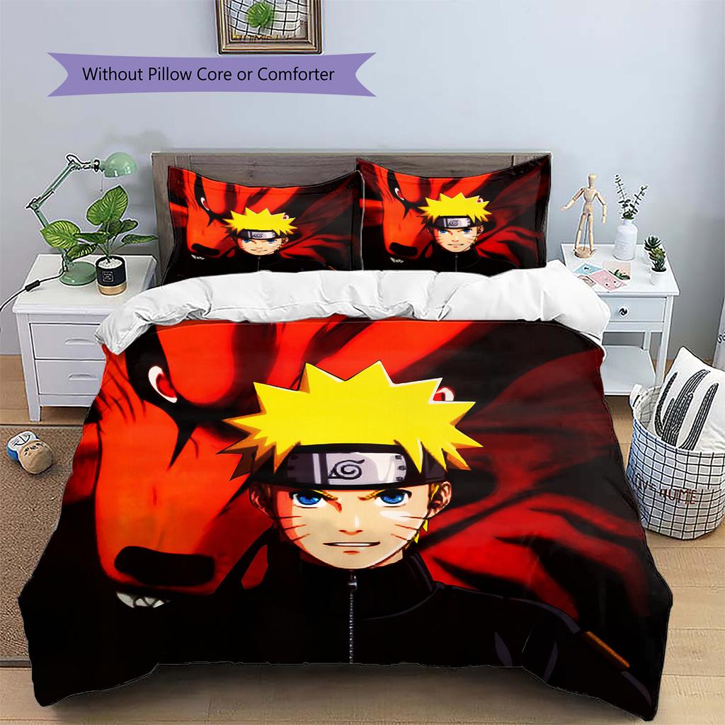 Naruto Uzumaki Naruto Pattern Bedding Home Decoration Birthday Gift (1 * duvet cover + 2 * pillowcase, without core)