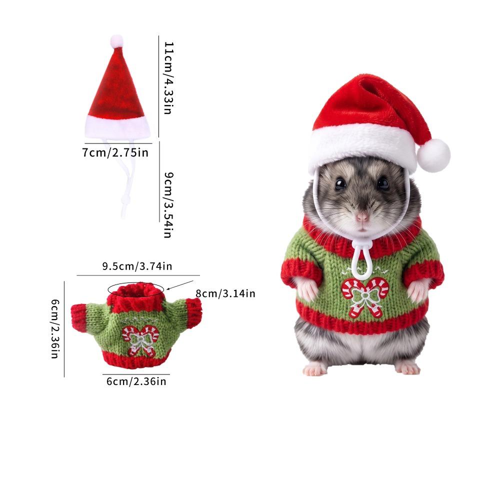 Sweater and Hat Small PET Clothes Set Christmas Theme PET Outfit Set Holiday