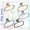 Bathroom Towel Ring Antique Gold White Grey Chrome Brushed Black Wall Mounted Brass Lavatory Oval Towel Holder Ring Rack Hanger