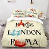 Paris Eiffel Tower Themed Duvet Cover Set City Landscape Sky Cloud Comforter Cover Home Decor Romantic Bedspread Cover King Size