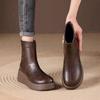 New Versatile Soft Leather Women's Boots, Height-increasing Ankle Boots, Soft-soled Anti-slip Women's Shoes
