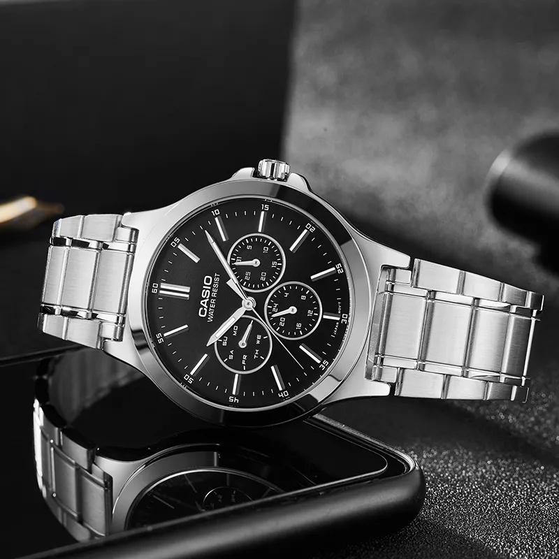 Casio Мужские Черные Часы MTP-V300D-1A-