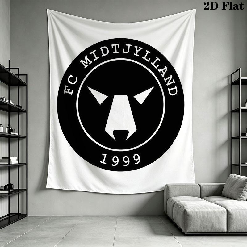 FC Midtjylland logo Wall Hanging Printed Fabric Blanket Decorative Tapestries for Bedroom Living Room Home Decor