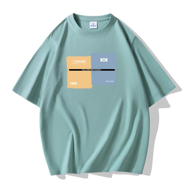 Мужская хлопковая футболка с короткими рукавами, большой размер, свободная футболка