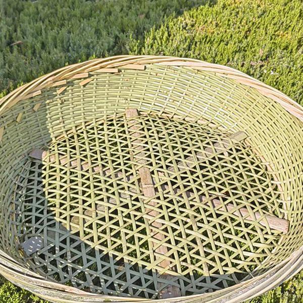 Бамбуковое плетеное сито: Сушильная корзина с крупными ячейками для тофу, рыбы, мяса, выпечки для дома.