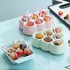 6 Grids Ice Cream Mold Wheat Straw Popsicle Mold Form Maker Fruit Ice Cube Moulds
