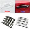 For Opel Antara Agila B Corsa D E Meriva B Signum Carbon Fiber Color Refit Chrome Door Handle Cover Trim Sticker