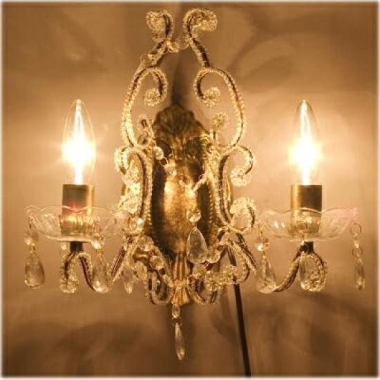 Акидзуки Трейдинг (Акидзуки) Антикварная настенная люстра в стиле принцессы, 2 настенных драгоценности: интерьер-ак-67D304079 (Кремовый цвет)