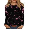 Женский модный повседневный пуловер с круглым вырезом и длинным рукавом с цветочным принтом