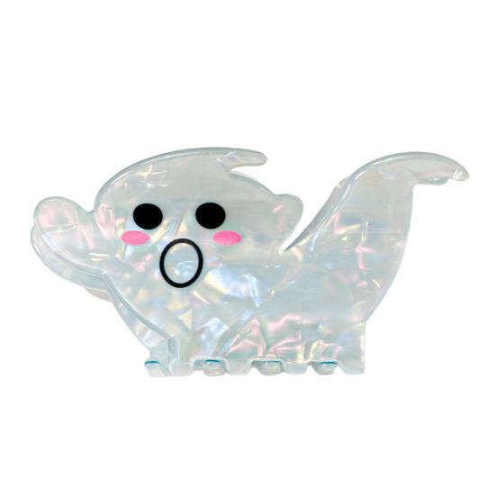 Halloween Party Hair Clip Claw, Cute Ghost Gripper, Firm Grip with Smiling Face Shimmer for Medium Long Hair, Comfortable Stylish Accessories