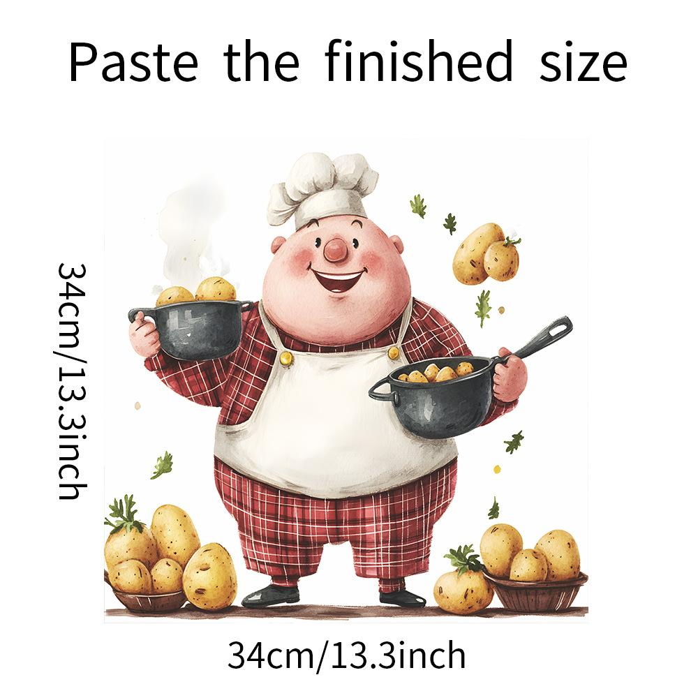 Chef Kitchenware Soil Bean Kitchen Restaurant Home Background Landscaping Decorative Wall Stickers