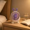 Rechargeable Desktop Fan with Cute Rabbit Shape Small Portable USB Powered Personal Cooling Fan for Office Home Travel Use