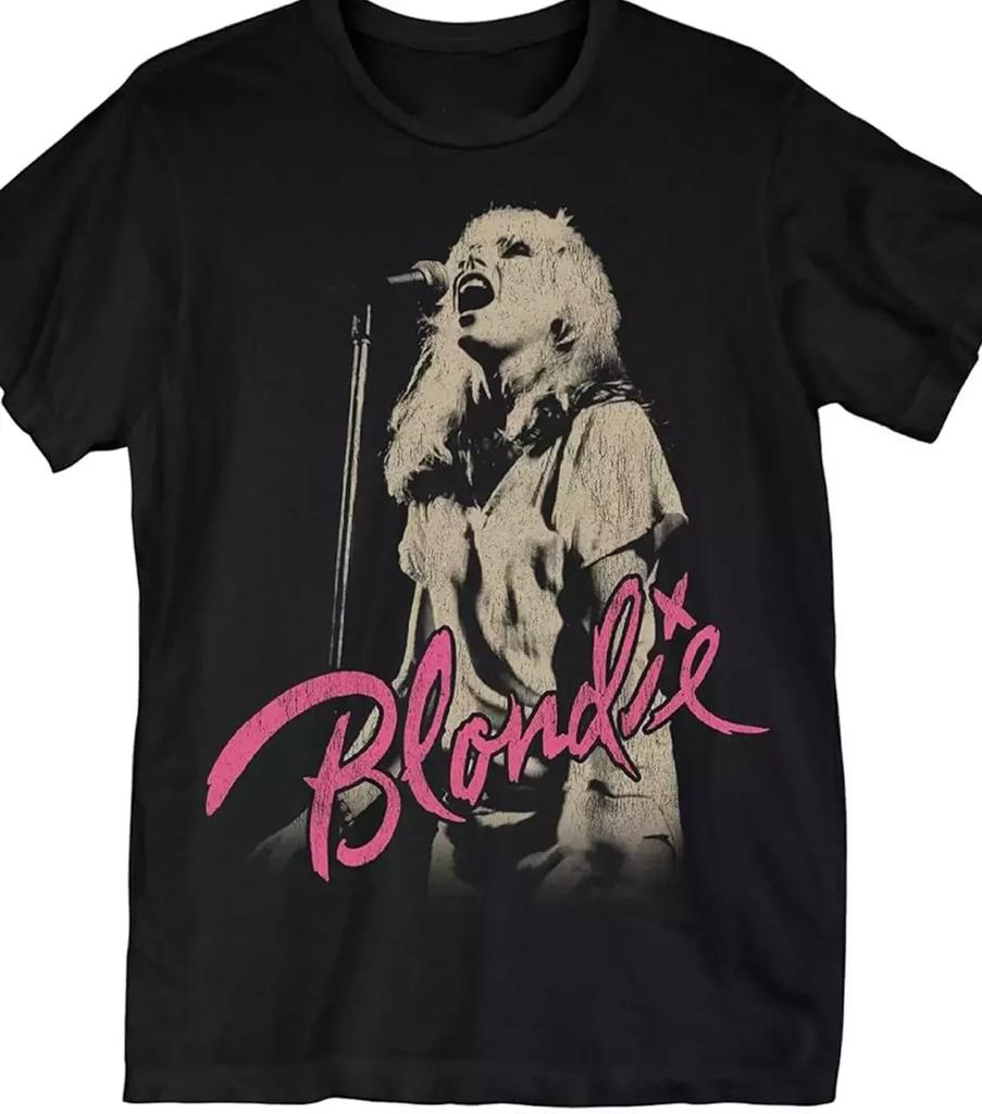 Унисекс Черная Хлопковая Футболка Группы Blondie