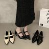 Модные французские нишевые черные туфли-лодочки для женщин, новая весенняя обувь с характером, поздняя обувь, Мэри Джейн, маленькие кожаные туфли