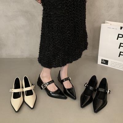 Модные французские нишевые черные туфли-лодочки для женщин, новая весенняя обувь с характером, поздняя обувь, Мэри Джейн, маленькие кожаные туфли