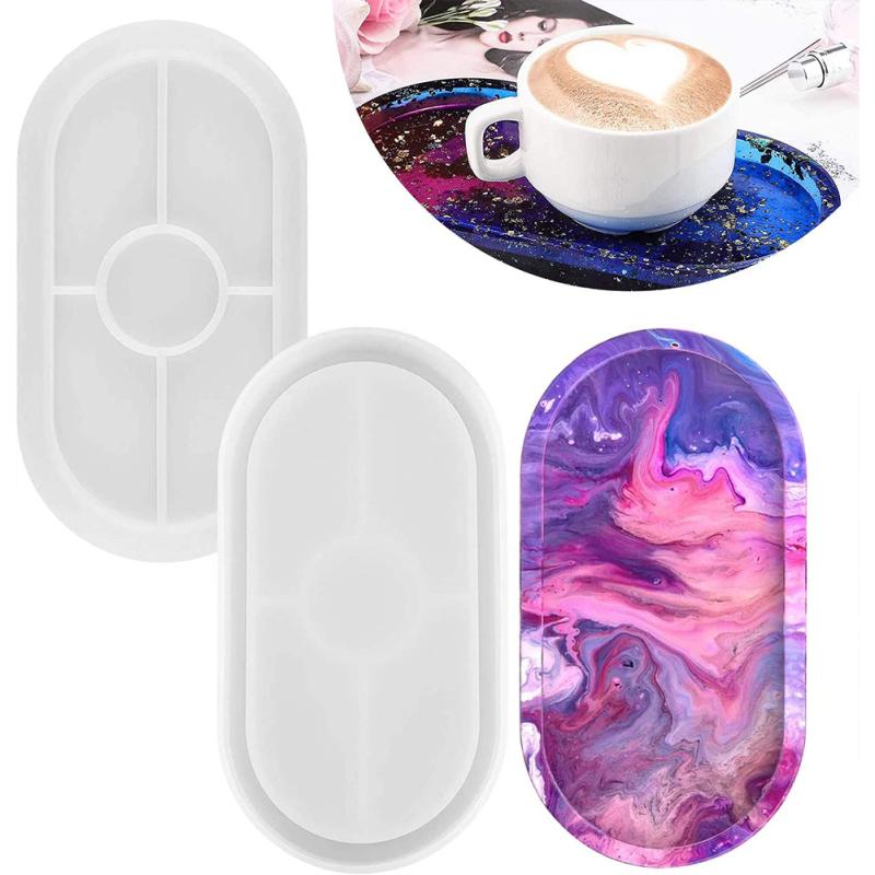 Силиконовая форма, гибкая силиконовая форма для лотка, хорошая эластичность, высокая устойчивость к разрыву, эпоксидная смола, овальная форма