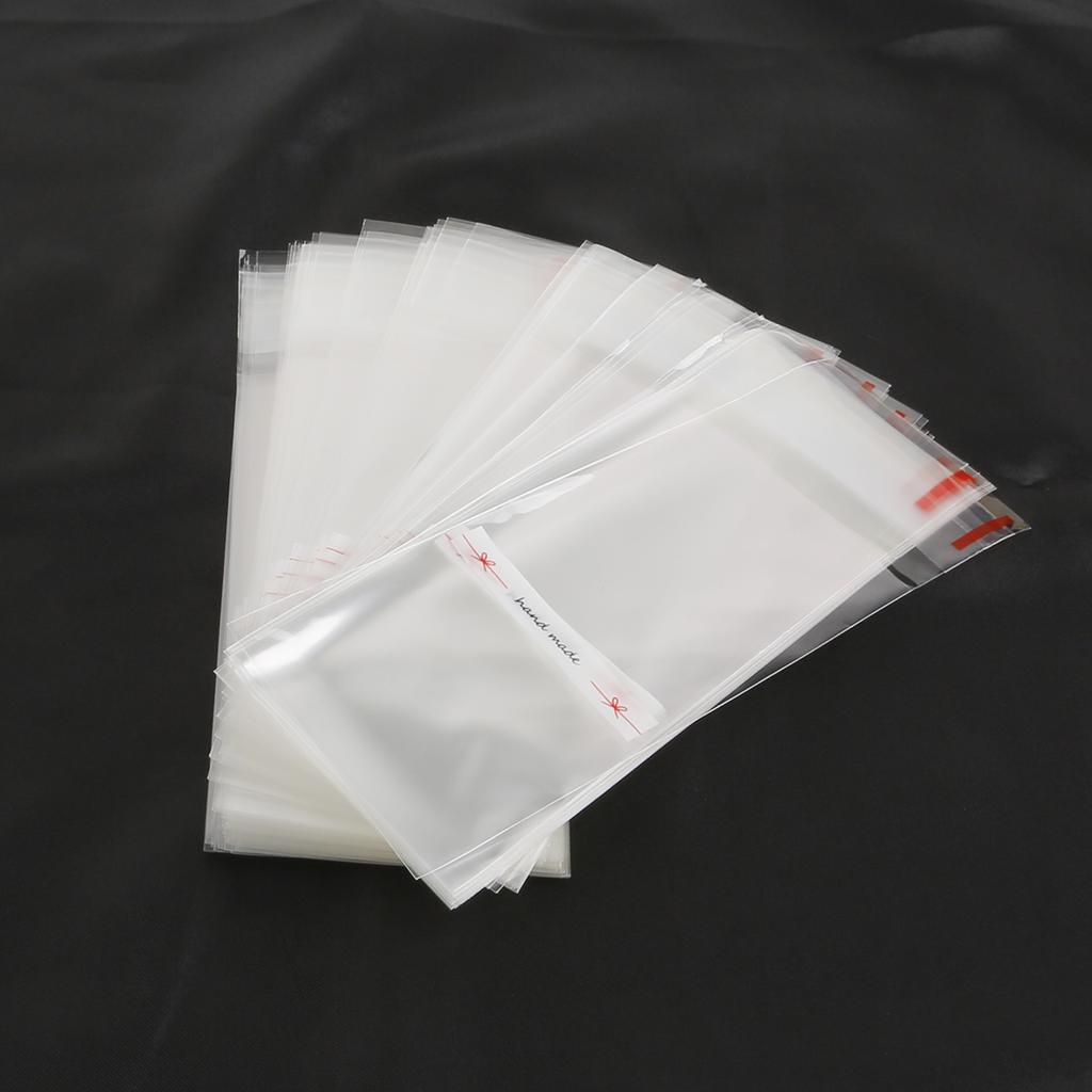 100Pcs Mini Plastic Cookie Candy Bag Self Adhesive Bags Gift Bag Cupcake Wrapper Bags