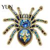 Creative Niche Jewelry Gifts Gothic Spider Brooch Pin, Colorful Rhinestones Decor, Retro Fun for Halloween Alloy Decorative Lapel Pin Jackets