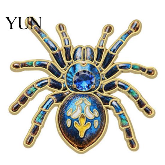 Creative Niche Jewelry Gifts Gothic Spider Brooch Pin, Colorful Rhinestones Decor, Retro Fun for Halloween Alloy Decorative Lapel Pin Jackets