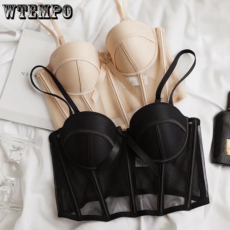 Сексуальная майка для женщин, французский корсет со сборками, регулируемый базовый бюстгальтер, кружевное сексуальное боди, нижнее белье, укороченный топ, кофточки
