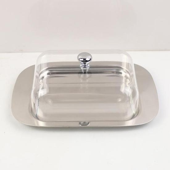Stainless Steel Butter Box with Lid Airtight Butter Dish for Countertop Fridge Butter Keeper Tray for Cream Cheese