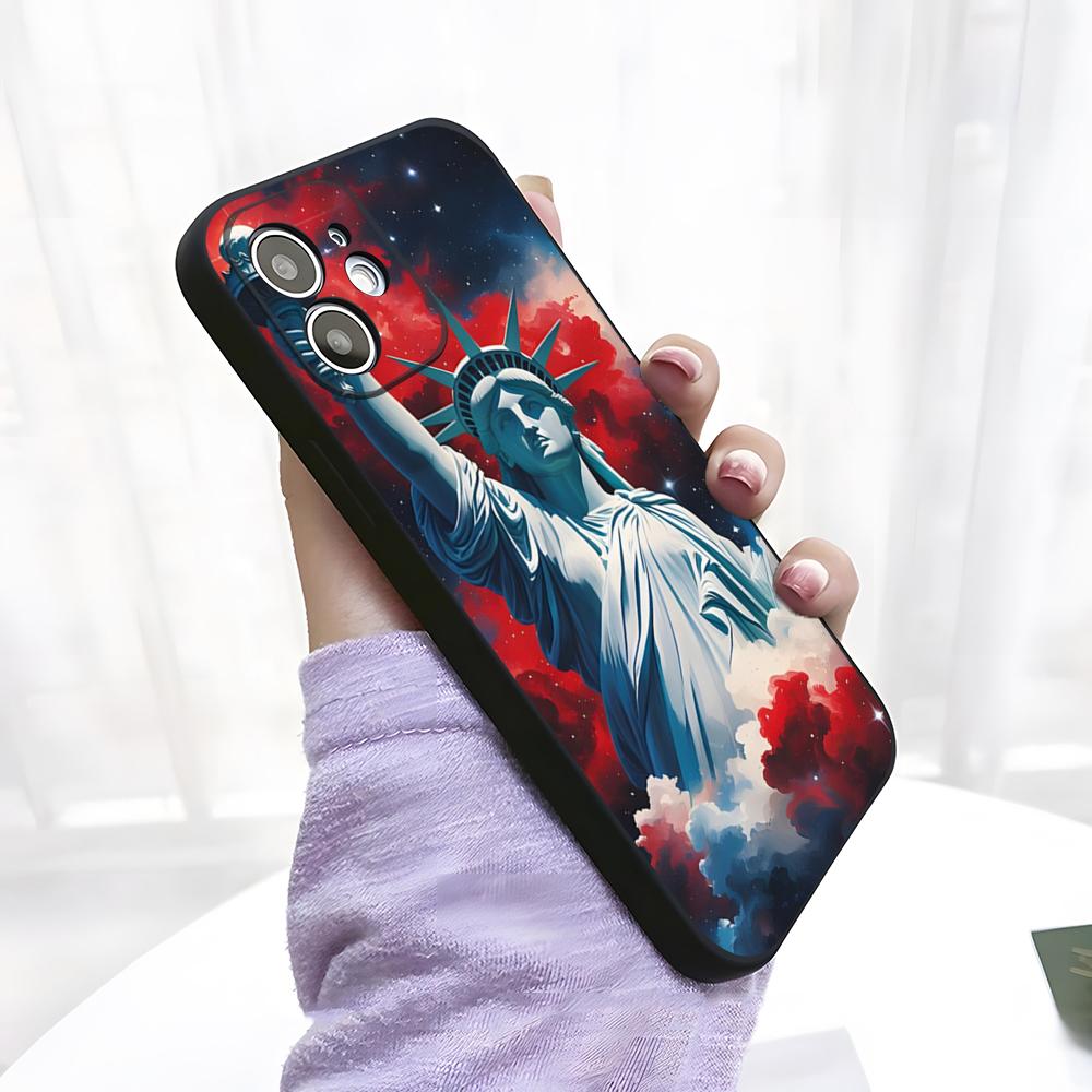 Чехол для телефона Статуя Свободы для iPhone 17 Pro Max 15 Pro 16 14 Plus 12 13 Mini 11 Pro Ударопрочный Мягкий Чехол