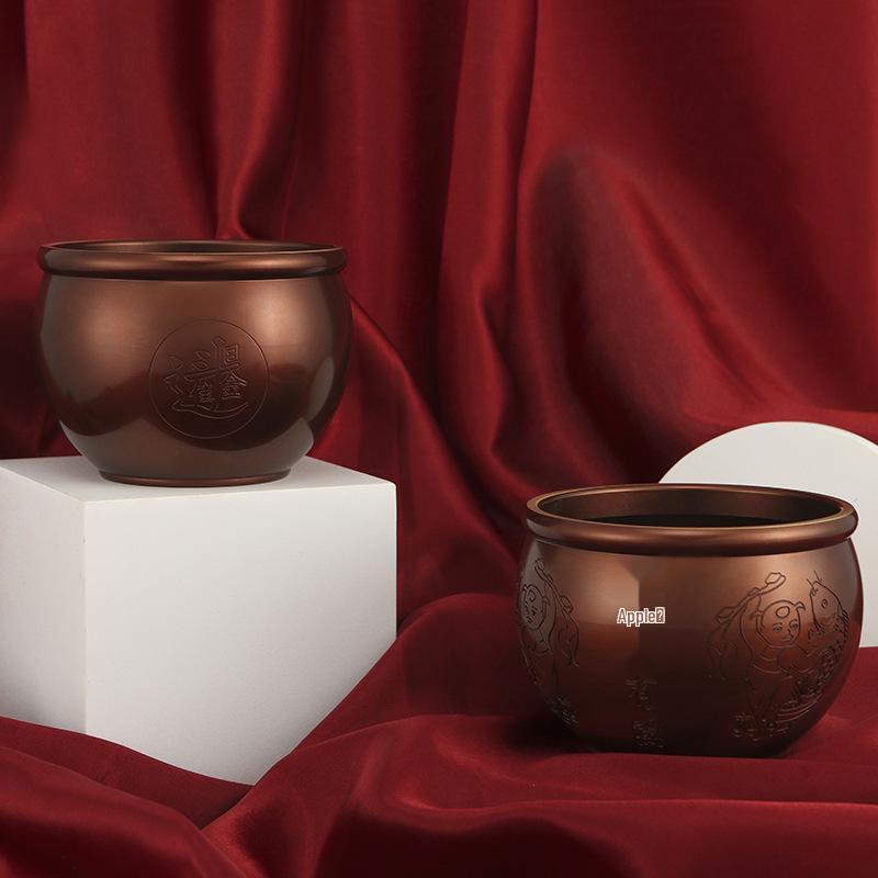Copper Pot Decorative Ashtray: Pure Brass Blessings and Wealth Attraction Jar.