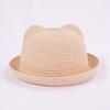 Lovely Baby Bucket Hat With Ear Solid Girl Straw Hats Kids Summer Beach Sun Caps