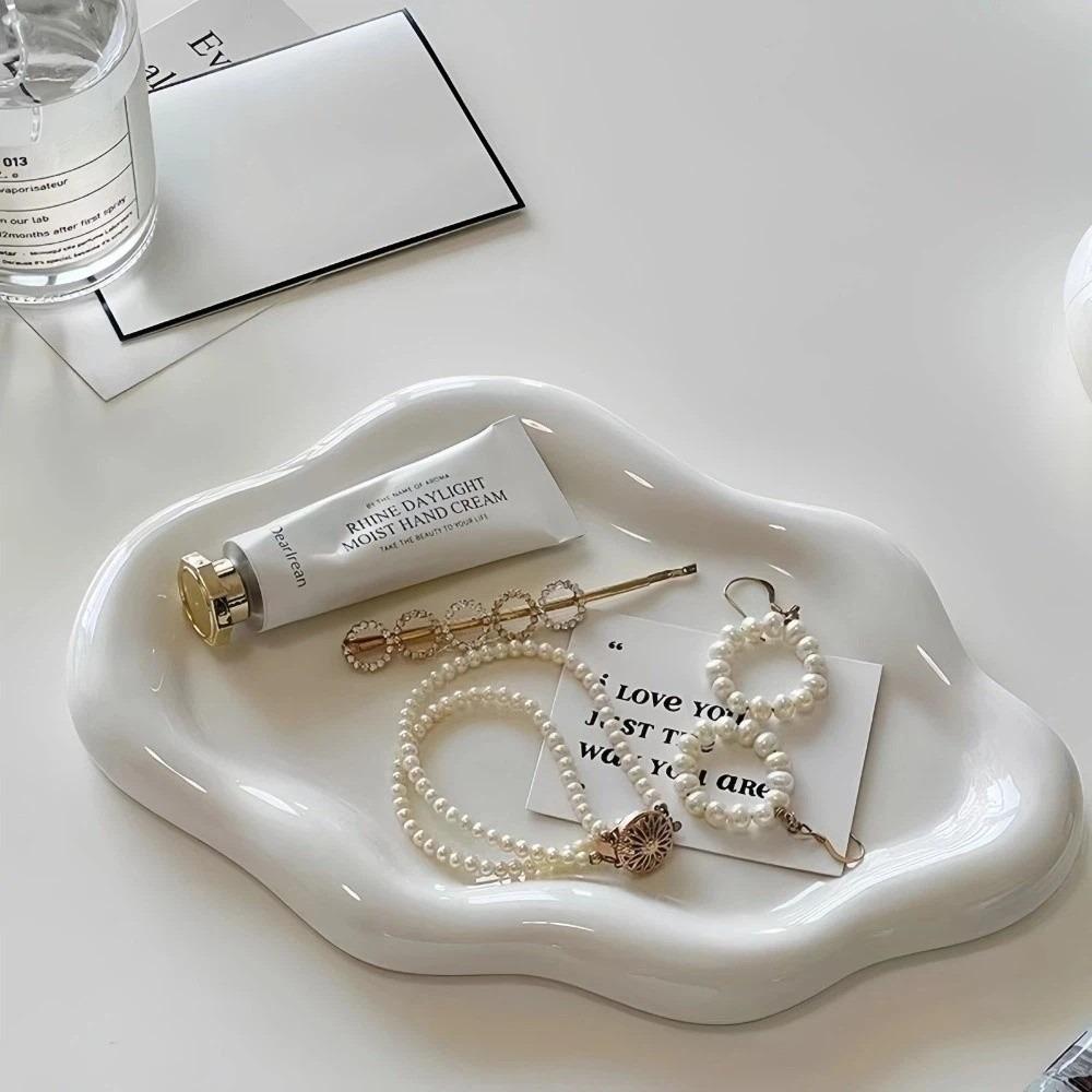 Mini Jewelry Tray Cloud Shape Jewelry Display Plate Ins Storage Plate Watches/Keys Storage