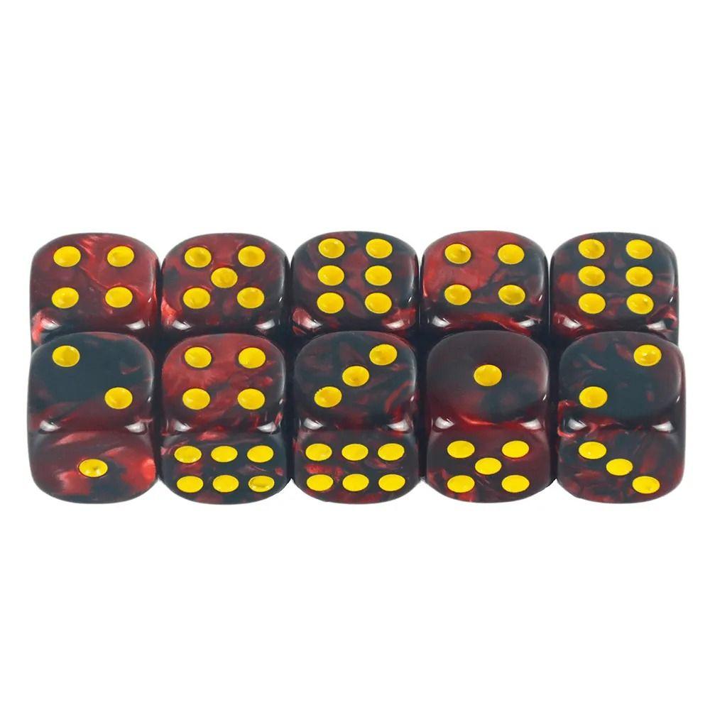 10Pcs/set D6 16mm Colored 6-sided DND Dice Translucent Colors Party Game Polyhedral Dice Role-Playing Acrylic Table Game