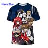 Summer Men's Japanese Anime High School DxD 3D Printing T-shirt Trend Fashion All-match Casual Round Neck Short-sleeved Top