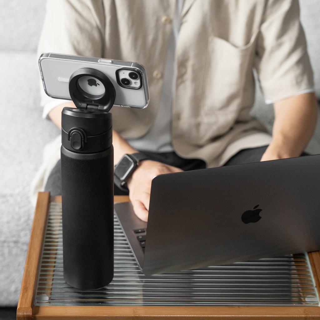 Бутылка RHINOSHIELD AquaStand Magnetic Bottle 700 мл с термоизоляцией и круглым горлом для питья из нержавеющей стали Бутылка для воды с MagSafe